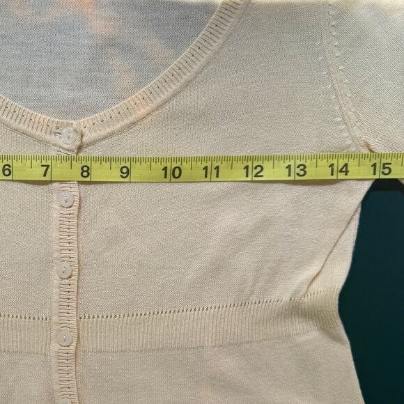 Anthropologie Guinevere Sweater Women Butter Yellow Small Cotton Viscose Classic - Picture 9 of 12